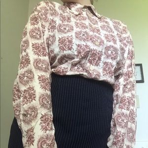 Cute button down flower design shirt